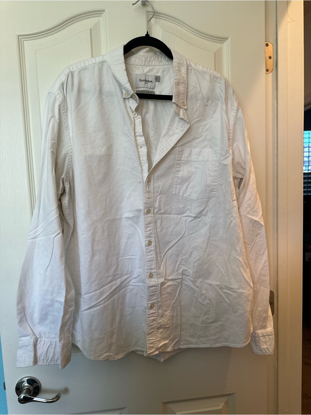Goodfellow & Co White Long Sleeve Button Up Shirt Men’s XL Casual Oxford